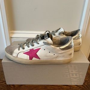 Golden Goose Superstars- pink and silver - sz 37